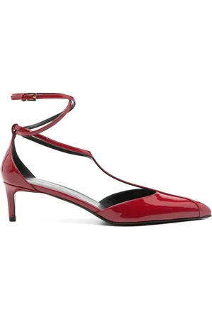 Khaite Schoenen, Dames, Rood, 37 EU, Rode Gesp-Sluitende Lage Hak Schoenen