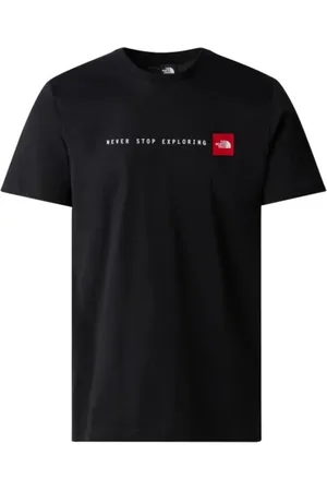 The North Face Tops, Heren, Zwart, L, Katoen, Bedrukt Katoenen T-shirt