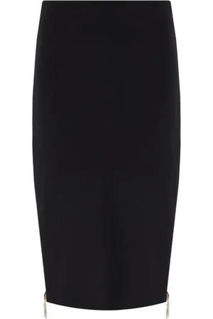 Elisabetta Franchi Rokken, Dames, Zwart, S, Polyester, Zwarte Midi Rok met Rits