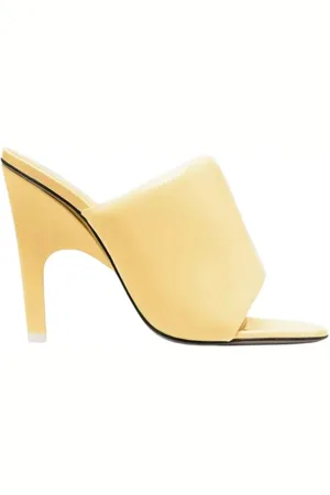 The Attico Schoenen, Dames, Geel, 38 1/2 EU, Leer, Rem Muiltjes met Hak