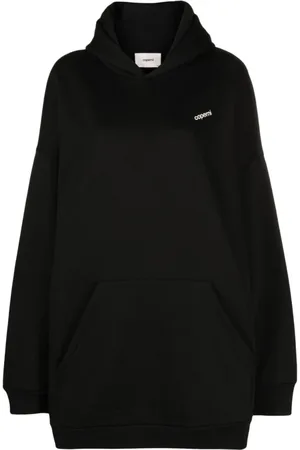 COPERNI Sweatshirts & Hoodies, Dames, Zwart, M, Katoen, Oversized Logo Print Jurk