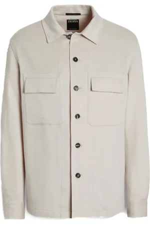 Ermenegildo Zegna Jassen, Heren, Wit, M, Kasjmier, Cashmere Overshirt