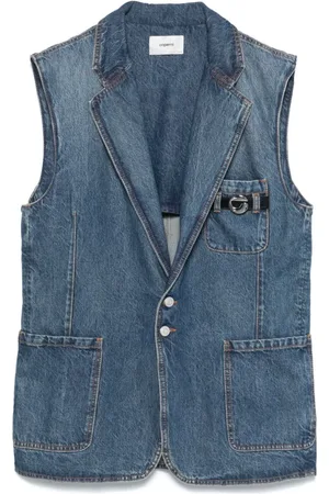 COPERNI Jassen, Dames, Blauw, S, Blauw Button-Up Jas met Zakken