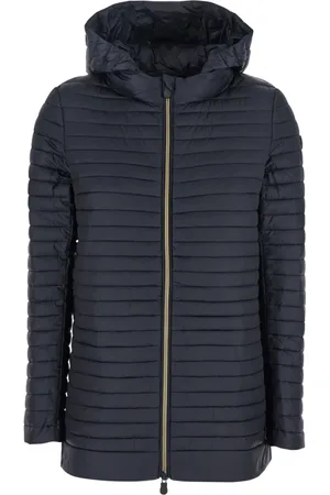 save the duck Jassen, Dames, Zwart, XL, Zwarte donsjas met logopatch