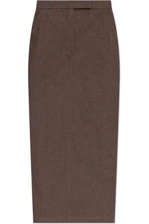 Max Mara Rokken, Dames, Bruin, S, Katoen, Kokerrok