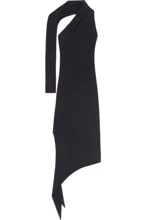 Courrèges Kleedjes, Dames, Zwart, L, Asymmetrische Partyjurk