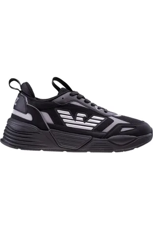 EA7 Schoenen, Heren, Zwart, 44 1/2 EU, Polyester, Triple Silver Sneaker