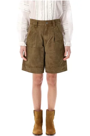 Isabel Marant Korte broeken, Dames, Bruin, M, Katoen, Licht Brons Katoenen Katja Shorts