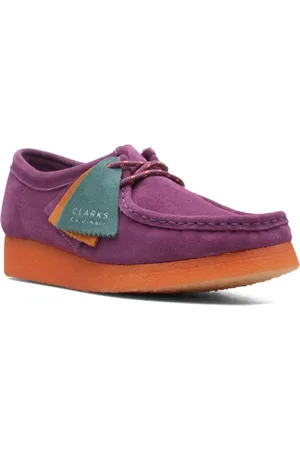 Clarks Schoenen, Dames, Paars, 37 EU, Suède, Wallabee Loafers