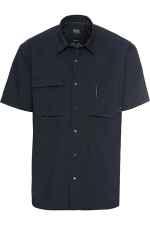 Camel Active Overhemden, Heren, Blauw, 3Xl, Koelend Effect Korte Mouw Overhemd