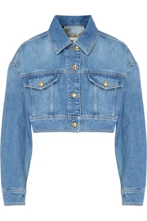 Elisabetta Franchi Jassen, Dames, Blauw, M, Denim, Stijlvol Denim Jasje