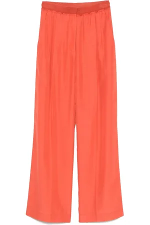 TELA Broeken, Dames, Oranje, M, Brunt Oranje Elastische Taille Broek