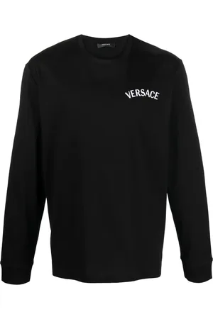 VERSACE Tops, Heren, Zwart, L, Katoen, Long Sleeve Tops