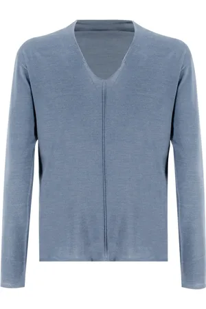 Fabiana Filippi Truien, Dames, Blauw, S, Elegante Cashmere Zijde V-hals Trui