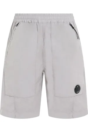 C.P. Company Korte broeken, Heren, Grijs, M, Katoen, Rip-stop katoenen shorts
