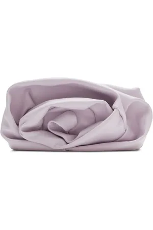 Burberry Tassen, Dames, Roze, ONE Size, Leer, Lila leren clutch met faux-bloemdetails