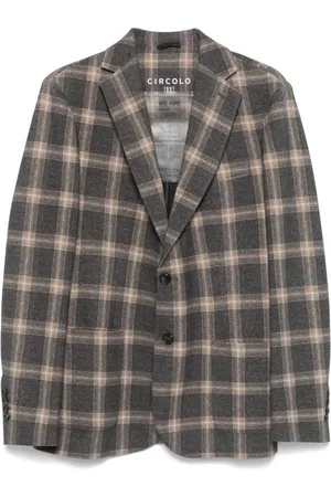 Circolo Jassen, Heren, Veelkleurig, L, Katoen, Geruite Fleece Jas met Reverskraag