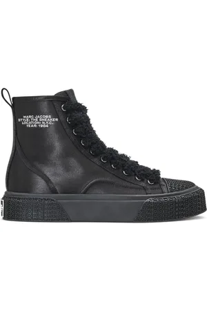 Marc Jacobs Schoenen, Dames, Zwart, 39 EU, Satijn, High Top Satijnen Sneakers