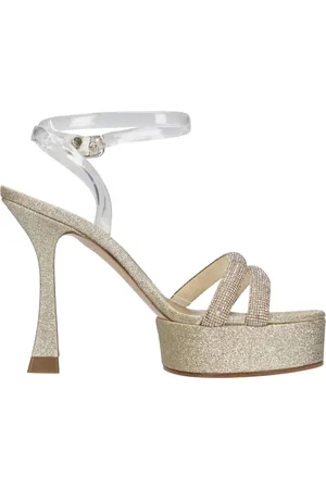 Casadei Schoenen, Dames, Geel, 38 1/2 EU, Leer, Sandalen Goud