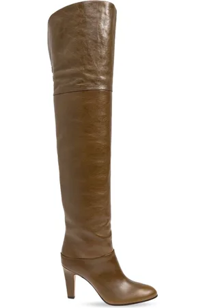 Chloé Schoenen, Dames, Bruin, 37 1/2 EU, Leer, Heeled Boots Eve