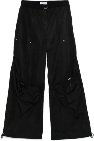 The Attico Broeken, Dames, Zwart, 3Xs, Polyester, Wide-Leg Broek