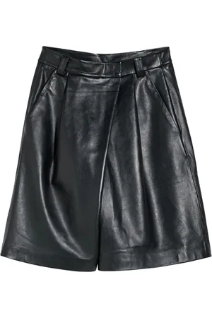 MARELLA Korte broeken, Dames, Zwart, S, Leer, Trani Jurk