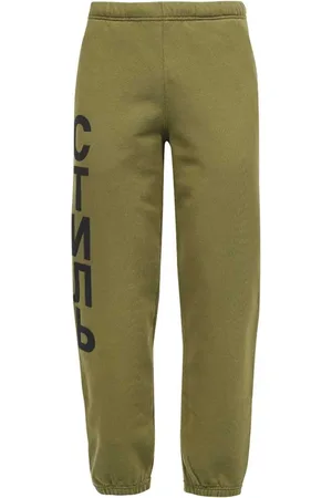 Heron Preston Broeken, Heren, Groen, 2Xl, Katoen, Katoenen joggingbroek met print op de voorkant