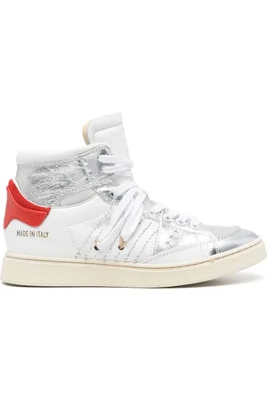 Hidnander Schoenen, Dames, Wit, 36 EU, Leer, Dual Cage Sneakers