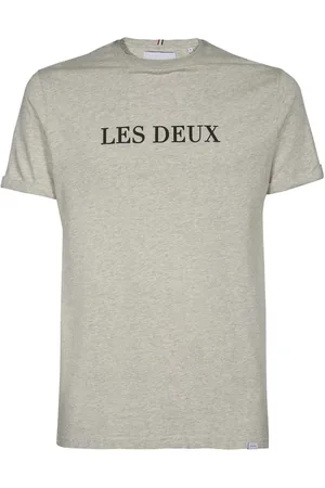 Les Deux Tops, Heren, Grijs, 2Xl, Katoen, Contrasting Logo Cotton Tee