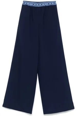 Marni Broeken, Dames, Blauw, S, Katoen, Wijde broek