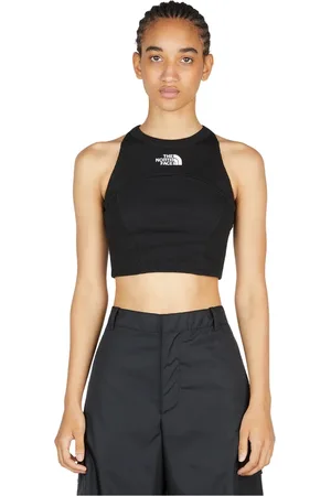 The North Face Tops, Dames, Zwart, L, Katoen, Katoenen Rib Tanktop met Logo