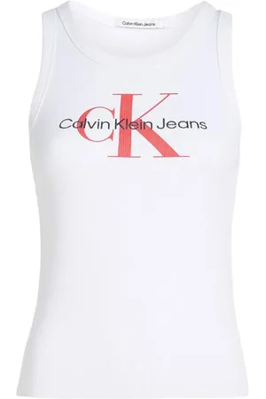 Calvin Klein Tops, Dames, Wit, S, Katoen, Sleeveless Top