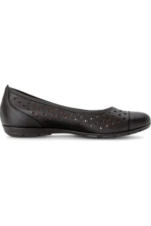 Gabor Schoenen, Dames, Zwart, 39 EU, Leer, Klassieke Ballerina Schoenen