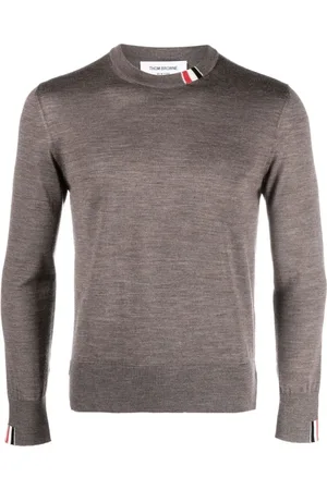 Thom Browne Truien, Heren, Bruin, M, Wol, Wollen Gebreide Jumper