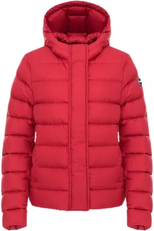 Colmar Jassen, Dames, Rood, M, Hooded Jas met Natuurlijke Veren Vulling
