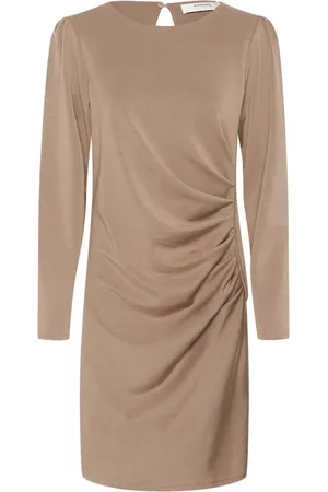 Karen by Simonsen Kleedjes, Dames, , 2Xl, Polyester, Elegante Gedrapeerde Korte Jurk Caribou