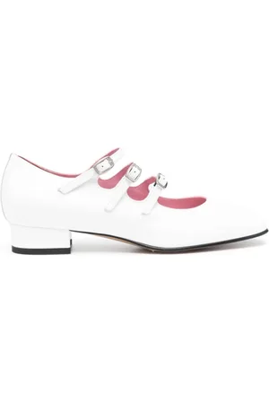 Carel Schoenen, Dames, Wit, 38 1/2 EU, Leer, Ariana Leren Mary Jane Schoenen
