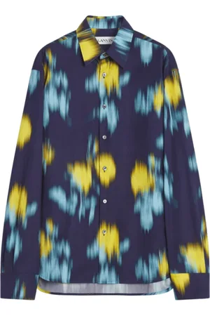 Lanvin Overhemden, Heren, Veelkleurig, M, Floral Blur Print Shirt