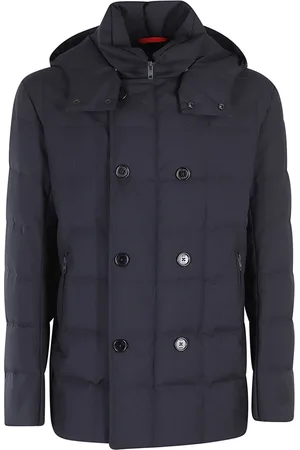 FAY Jassen, Heren, Blauw, M, Polyester, Stijlvolle Winterjas