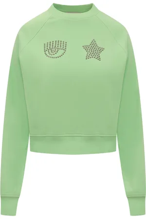 Chiara Ferragni Sweatshirts & Hoodies, Dames, Groen, S, Katoen, Eye Star 310 Sweatshirt