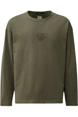 C.P. Company Tops, Heren, Groen, XL, Katoen, Logo Longsleeve Jersey T-Shirt