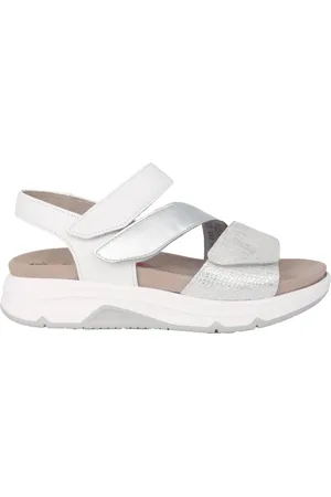Gabor Schoenen, Dames, Wit, 40 EU, Leer, Rollingsoft Sensitive Platte Sandalen