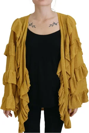 ANIYE BY Truien, Dames, Geel, S, Polyester, Gouden Glitter Cardigan Sweater
