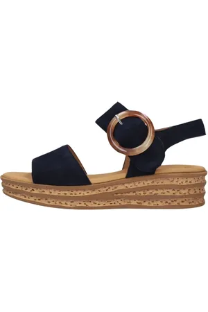 Gabor Schoenen, Dames, Blauw, 37 1/2 EU, Suède, Blauwe Sandaal 550.2