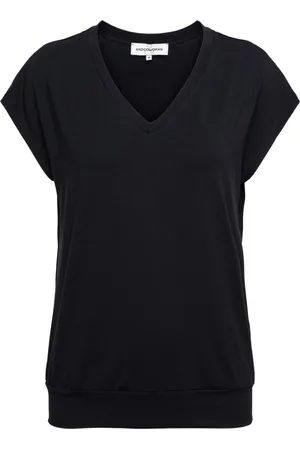 &Co Woman Tops, Dames, Blauw, XS, V-Hals Mouwloze Top