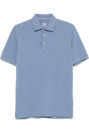 FEDELI Tops, Heren, Blauw, 4Xl, Katoen, Klassiek Katoenen Poloshirt