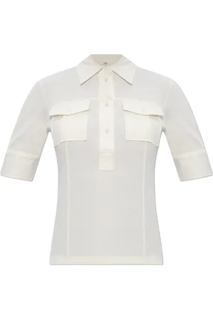 Chloé Tops, Dames, , M, Katoen, Katoenen polo shirt met zakken