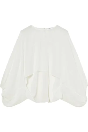 Patrizia Pepe Blouses & Shirts, Dames, Wit, M, Leer, Essential Batwing Sleeve Shirt