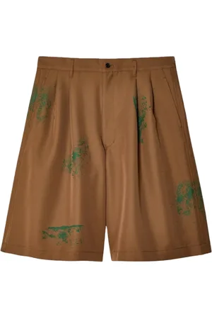 Comme des Garçons Korte broeken, Heren, Bruin, M, Polyester, Bermuda Shorts