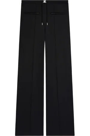 Courrèges Broeken, Dames, Zwart, S, Polyester, Trainingspak Interlock Baggy Broek